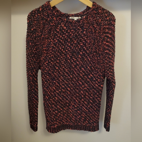 Maje Knit Crochet Sweater. Bright neon pink and black. Size 1 (small). - Picture 2 of 13